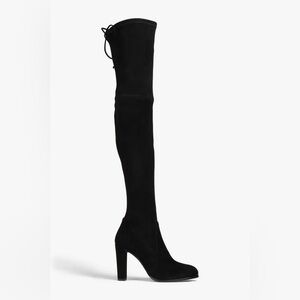 Stuart Weitzman Women's Suede Highland Over-The-Knee Heels Boots Black Size 4.5